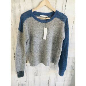 NWT $278 One Grey Day Mulholland Alpaca Wool Blend Pullover Sweater Gray Blue